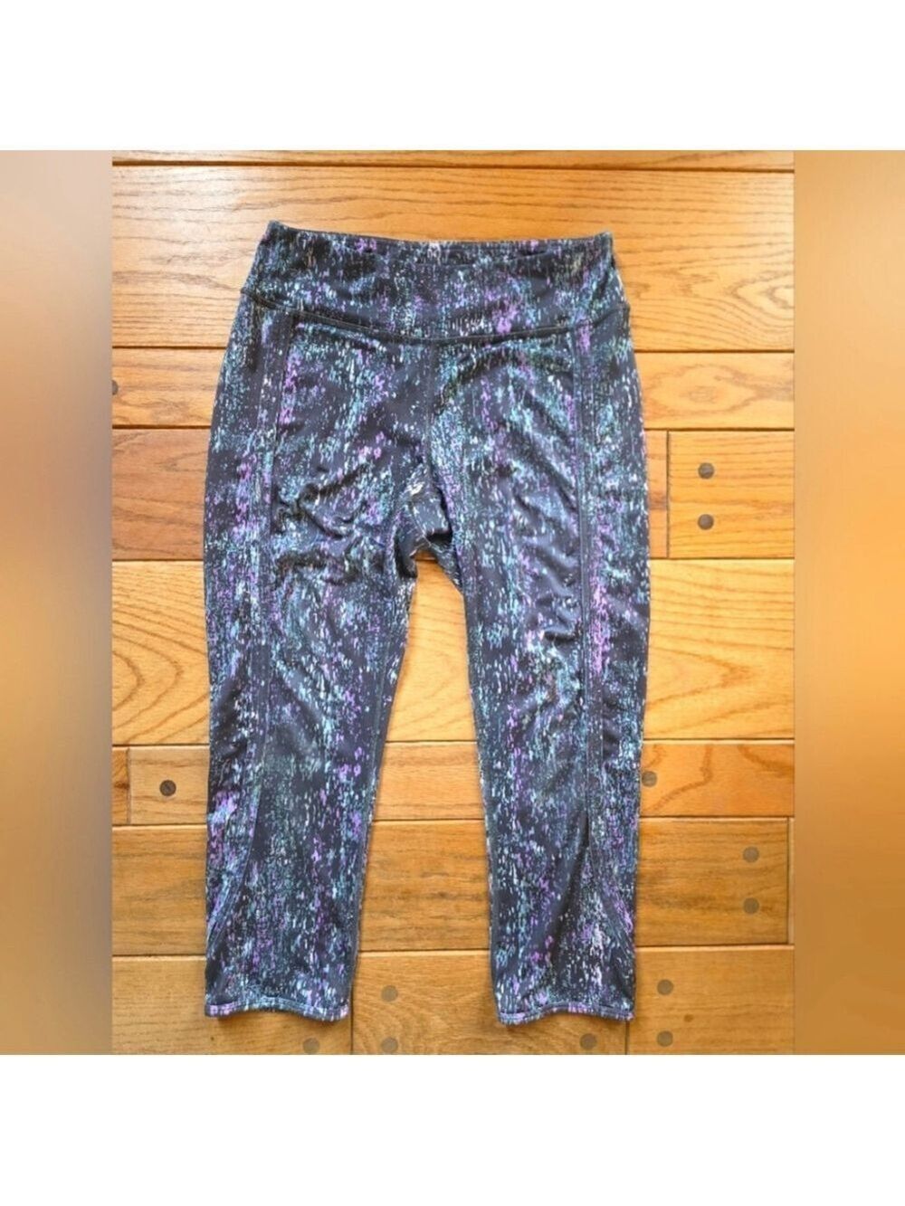 Tek Gear Black and Purple Athletic Leggings NWOT